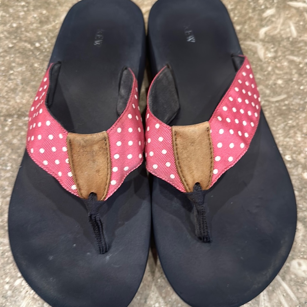 J Crew Size 8.5 Classic Flip Flop-Best flip-flops ever! Black w/ pink &…